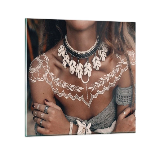 Obraz na szkle - Talizmany, rytuały kobiecości - 40x40 cm