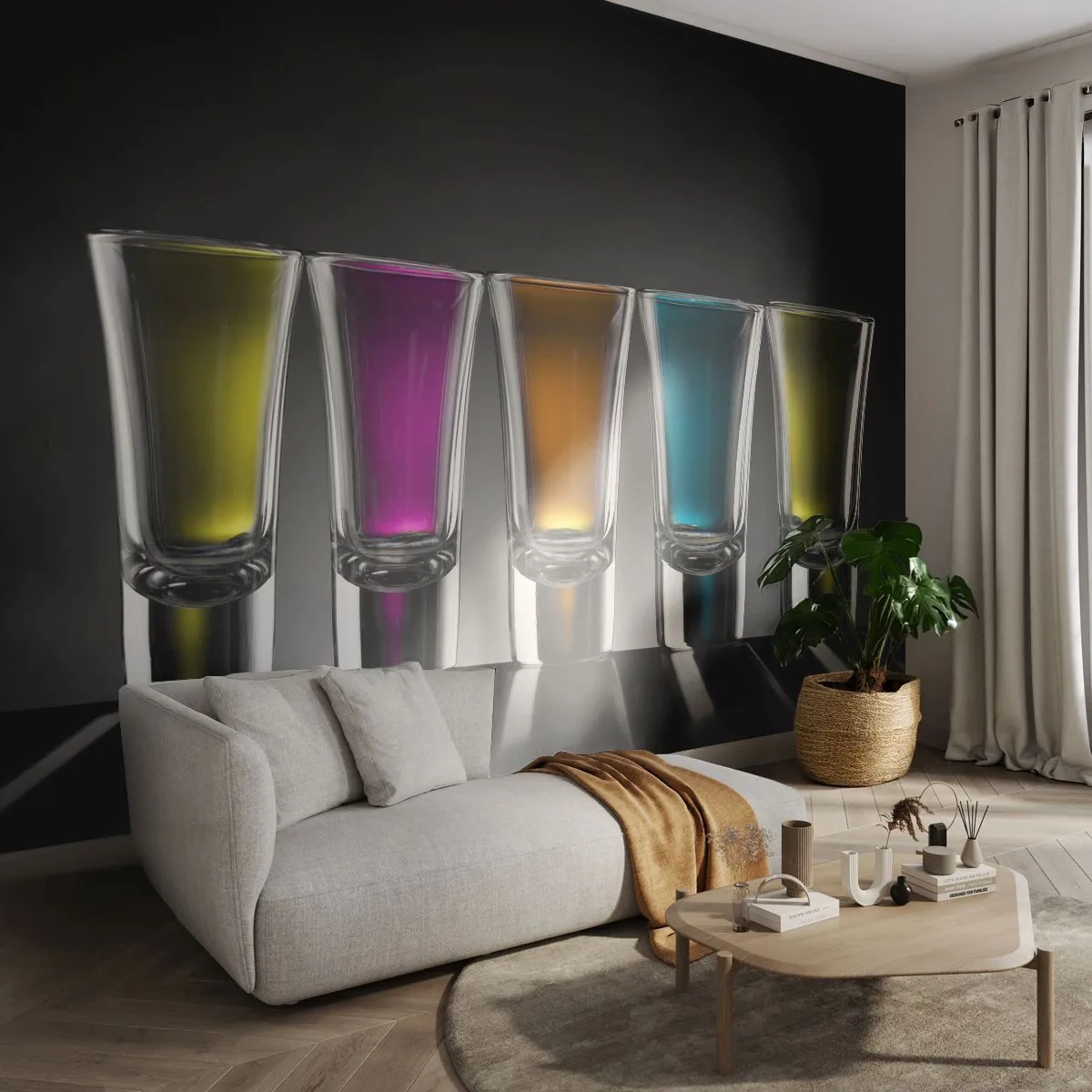 Fototapeta Premium Canvas - Barwy radości - Gastronomia, Napoje, Kieliszki - 250x175 cm
