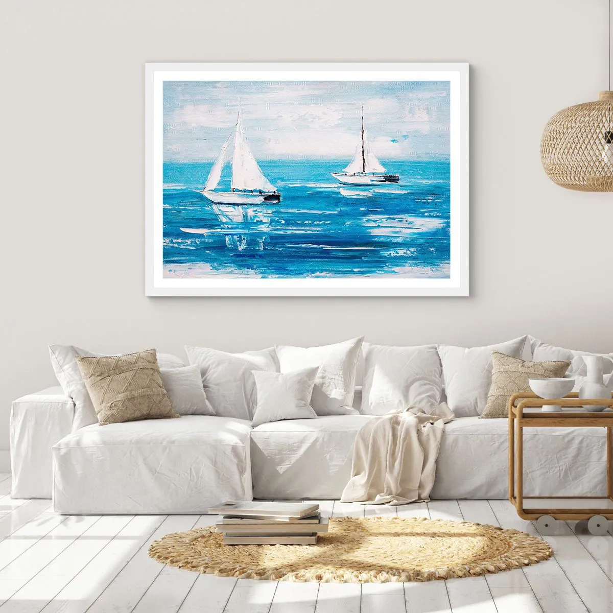 Plakat w białej ramie - Z przyjacielem u boku - 50x40 cm