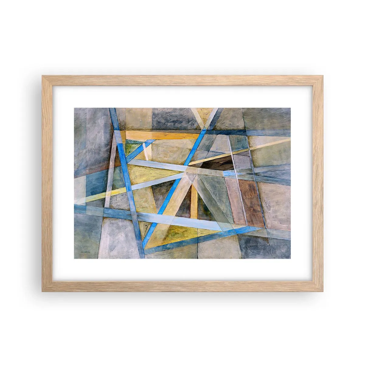 Plakat w ramie jasny dąb - Na wprost czy na skos? - 40x30 cm