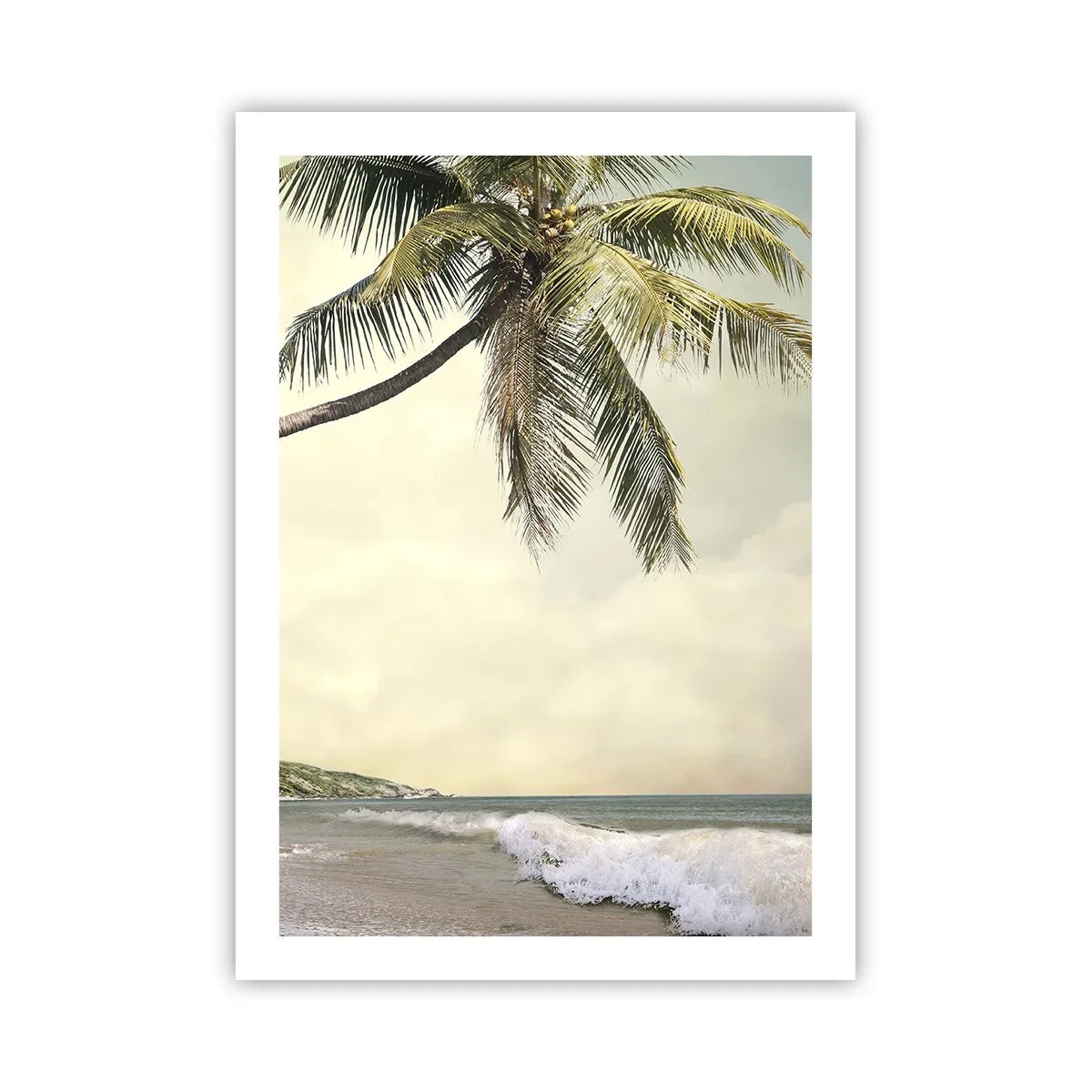 Plakat - Palma na tle morza - 50x70cm - Tropikalne marzenie - Nowoczesna dekoracja ścienna do salonu, kuchni i sypialni ARTTOR