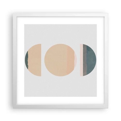 Plakat w białej ramie - Koło za kołem - 40x40 cm