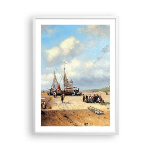 Plakat w białej ramie - Po udanym połowie - 50x70 cm