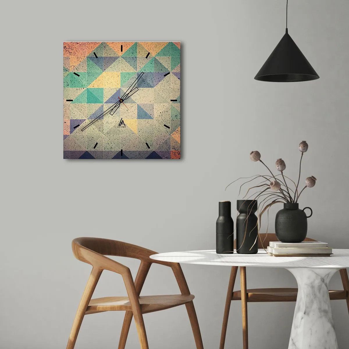 Zegar ścienny - Republika trójkątów - 30x30 cm