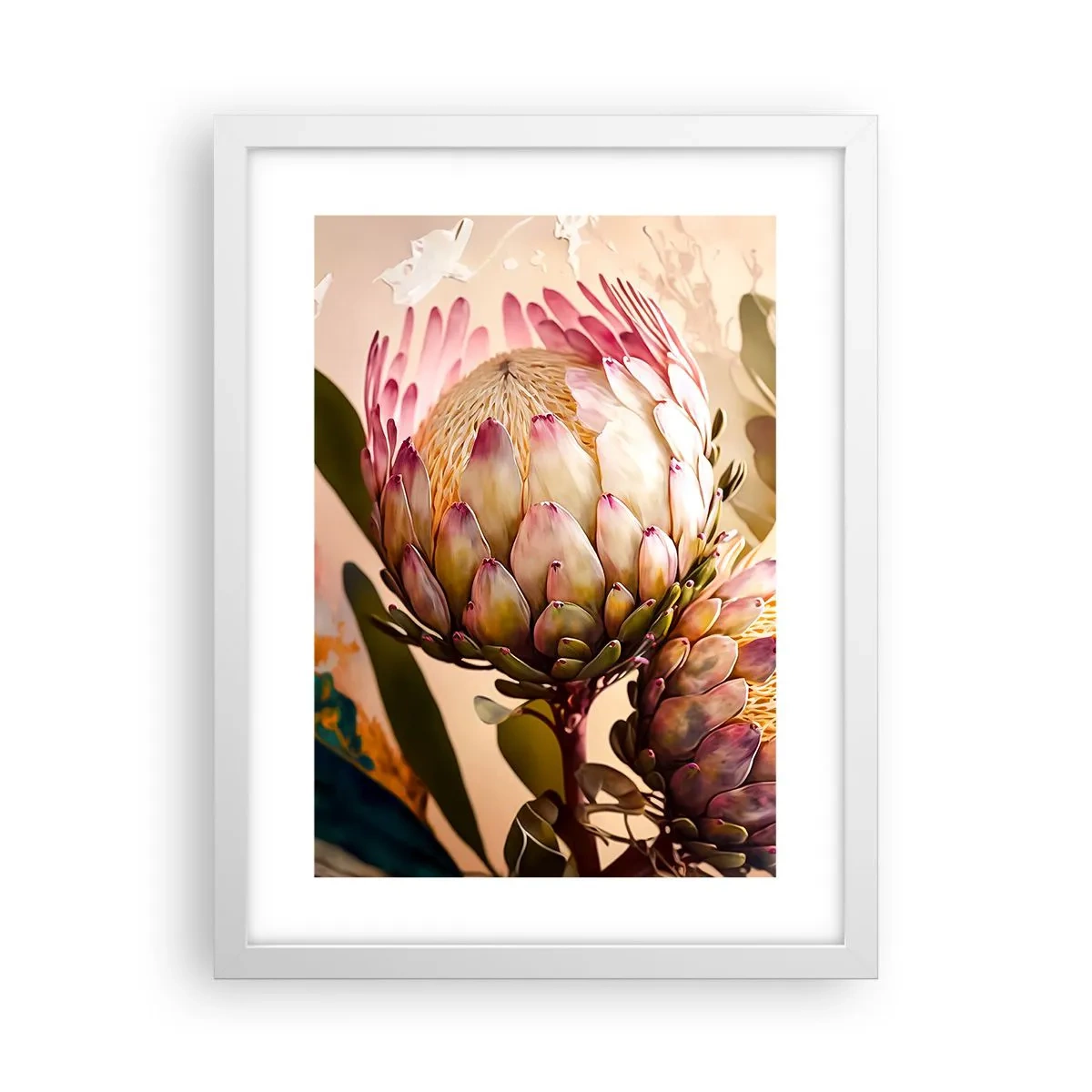 Plakat w białej ramie - Czule objęte - 30x40 cm