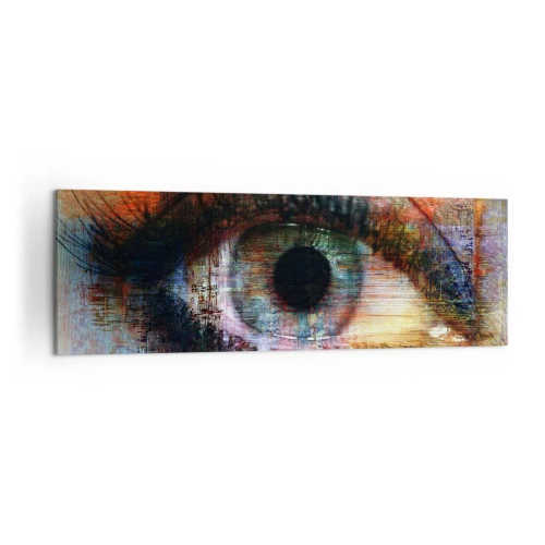 Obraz na płótnie - Artystyczne oko w wielobarwnej abstrakcji - 160x50cm - Można zajrzec w duszę - Nowoczesna dekoracja ścienna do salonu i sypialni ARTTOR