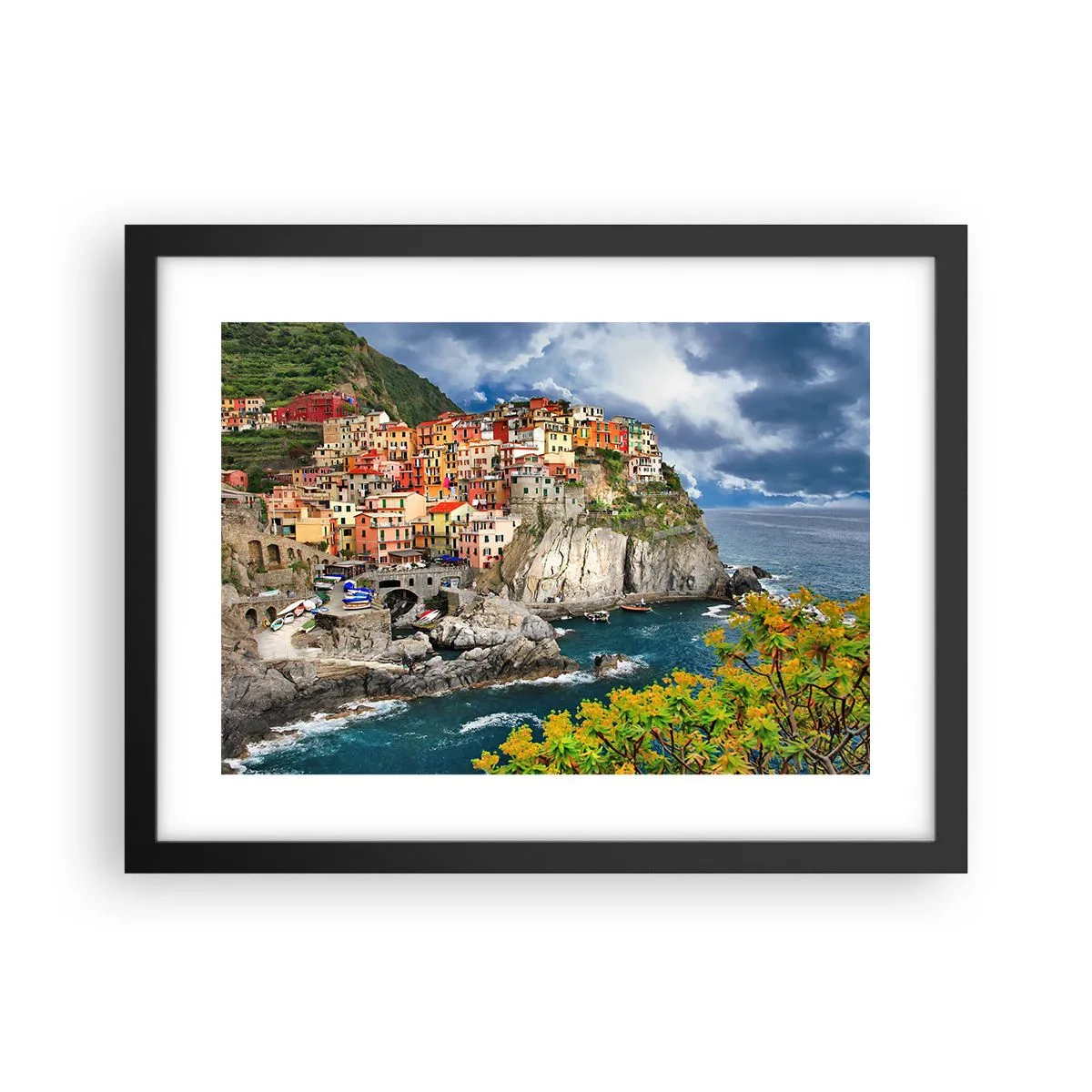 Plakat w czarnej ramie - Gromadka przytulona do skał - 40x30 cm
