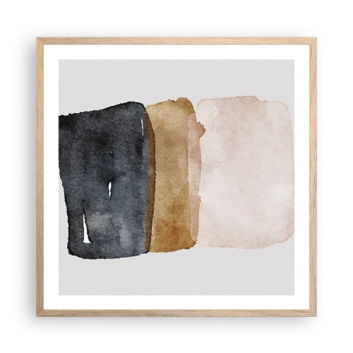 Plakat w ramie jasny dąb - Kompozycja barw ziemi - 60x60 cm