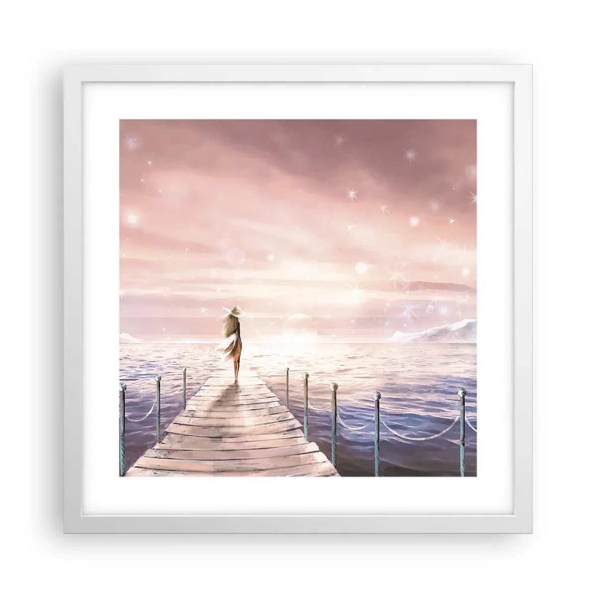 Plakat w białej ramie - W świetle marzenia - 40x40 cm
