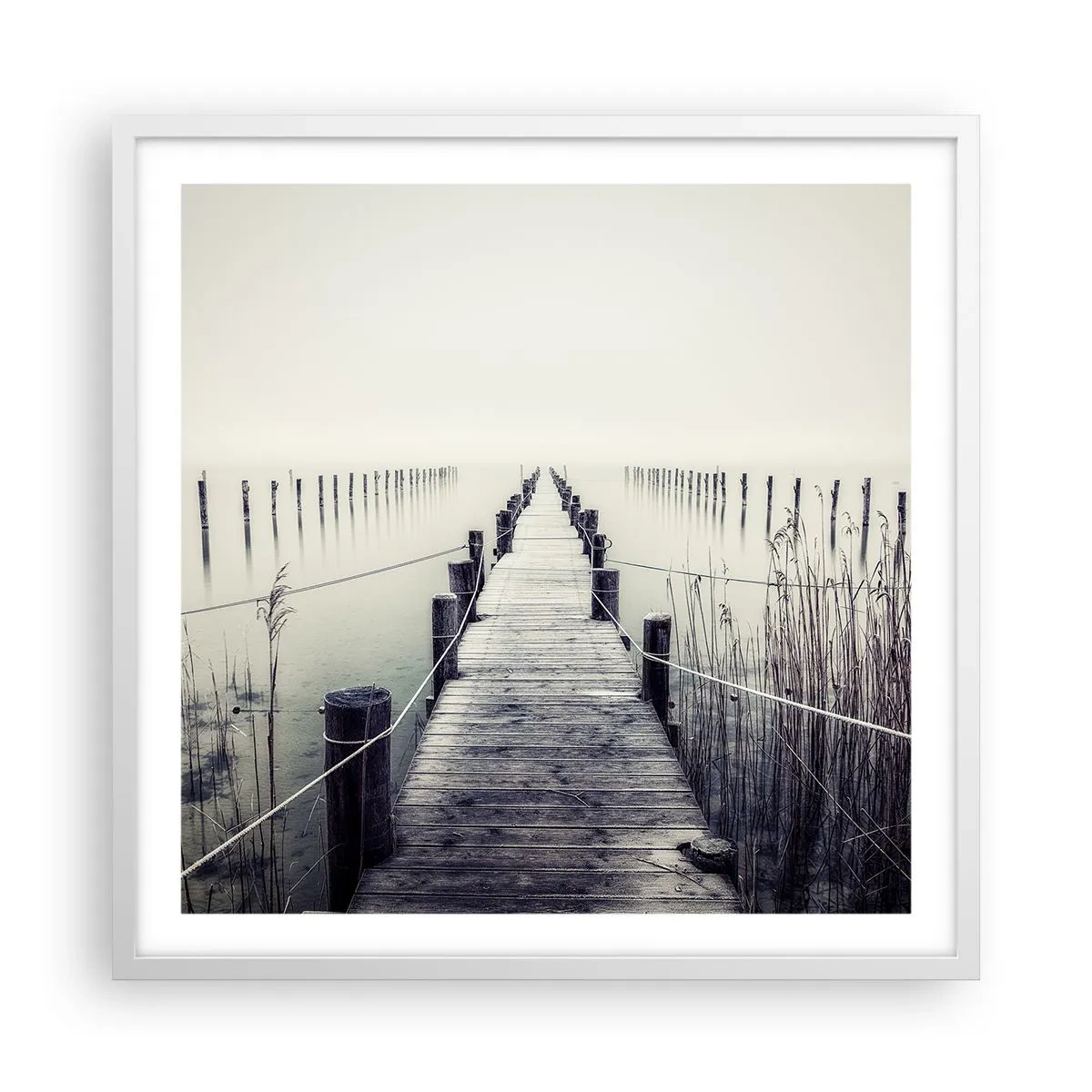 Plakat w białej ramie - Zanurz się w spokoju - 60x60 cm