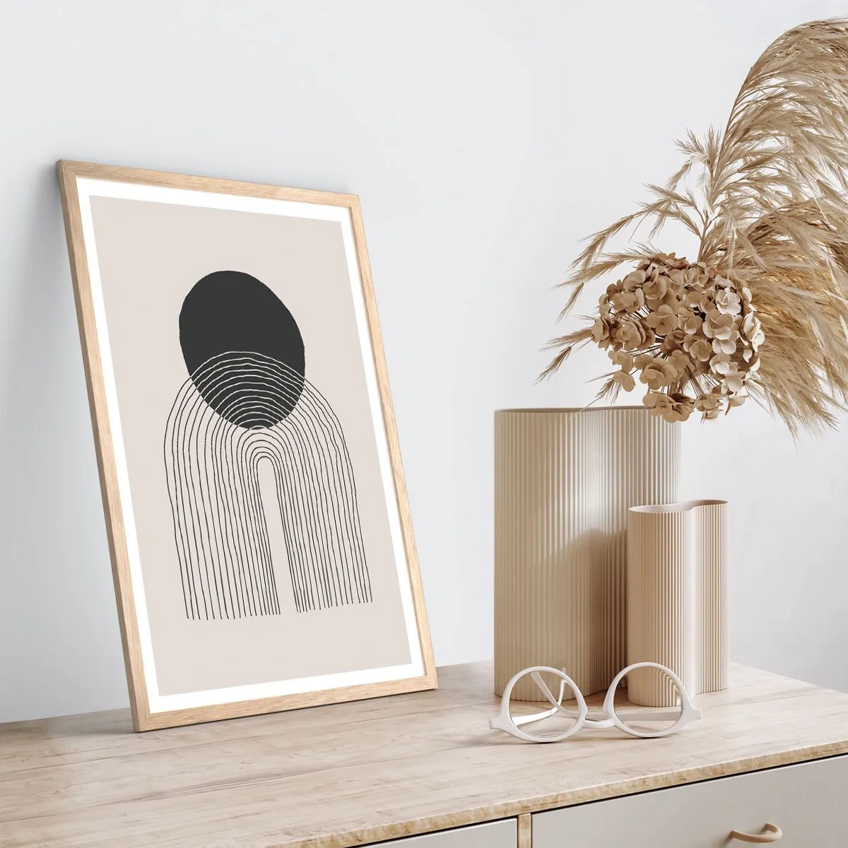 Plakat w ramie jasny dąb - Drżenie i pewność - 70x100 cm