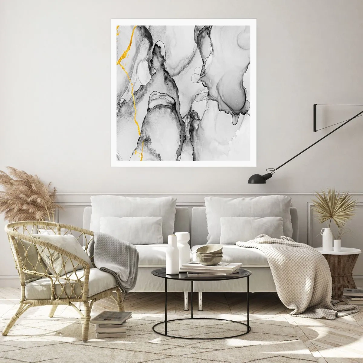 Plakat - Kompozycja z motywem złota - 60x60 cm