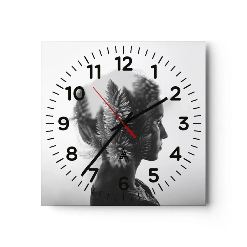 Zegar ścienny - Pani sosnowego lasu - 40x40 cm