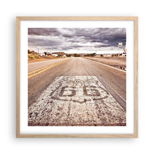 Plakat w ramie jasny dąb - Mother Road - amerykańska legenda - 50x50 cm