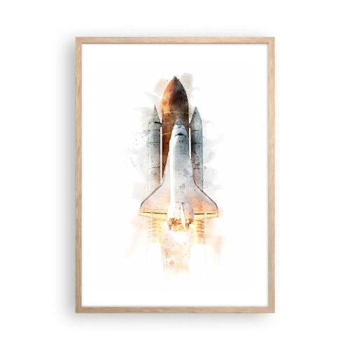 Plakat w ramie jasny dąb - Odkrywcy na start - 50x70 cm