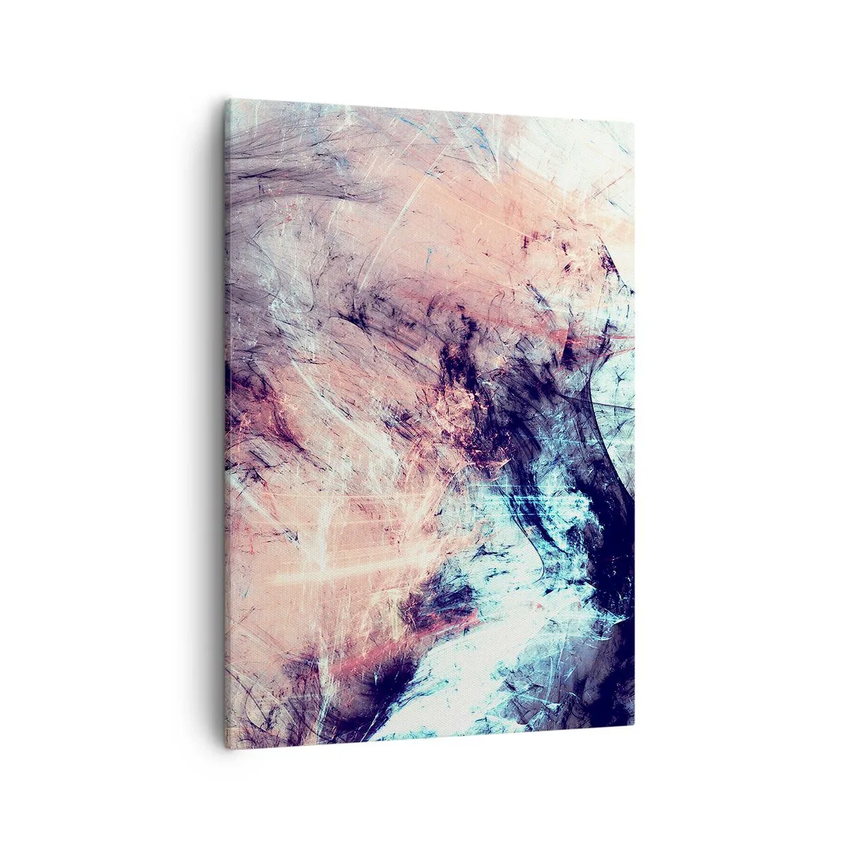 Obraz na płótnie - Dynamiczna abstrakcja w pastelowych i ciemnych odcieniach - 50x70cm - Poczuj wiatr - Nowoczesna dekoracja ścienna do salonu, kuchni i sypialni ARTTOR