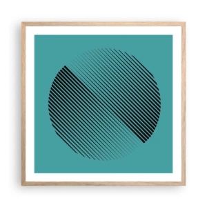 Plakat w ramie jasny dąb - Koło – geometryczna wariacja - 60x60 cm