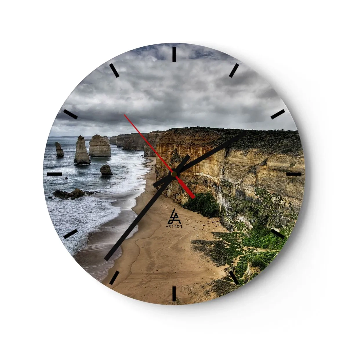 Zegar ścienny - Surowe piękno - 40x40 cm