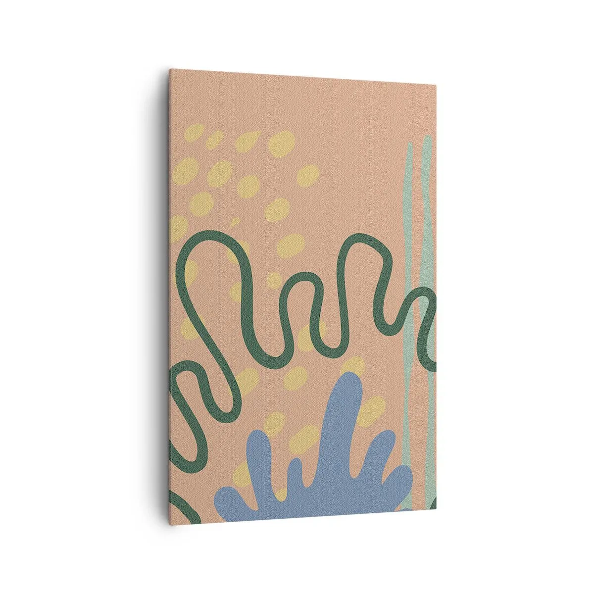 Obraz na płótnie - Kolorowa abstrakcyjna kompozycja inspirowana naturą i organicznymi kształtami - 80x120cm - Abstrakcja: różnorodność natury - Nowoczesna dekoracja ścienna do salonu i sypialni ARTTOR