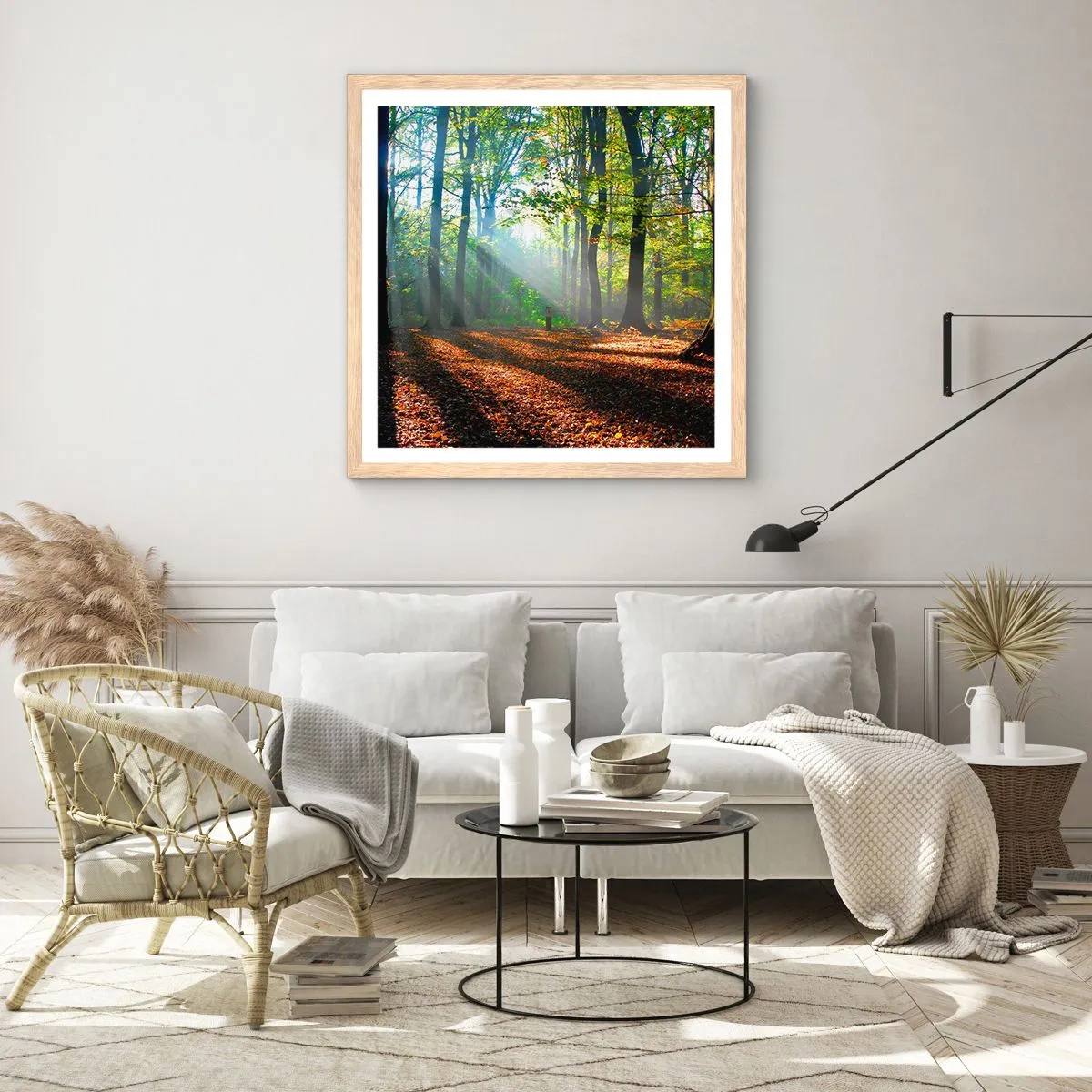 Plakat w ramie jasny dąb - Blaski i cienie - 40x40 cm