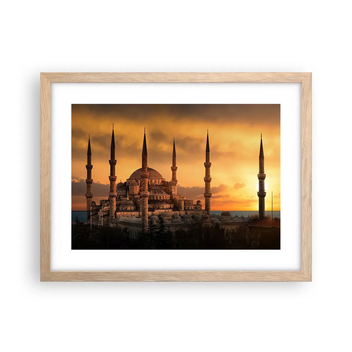 Plakat w ramie jasny dąb - Bóg jest wielki - 40x30 cm