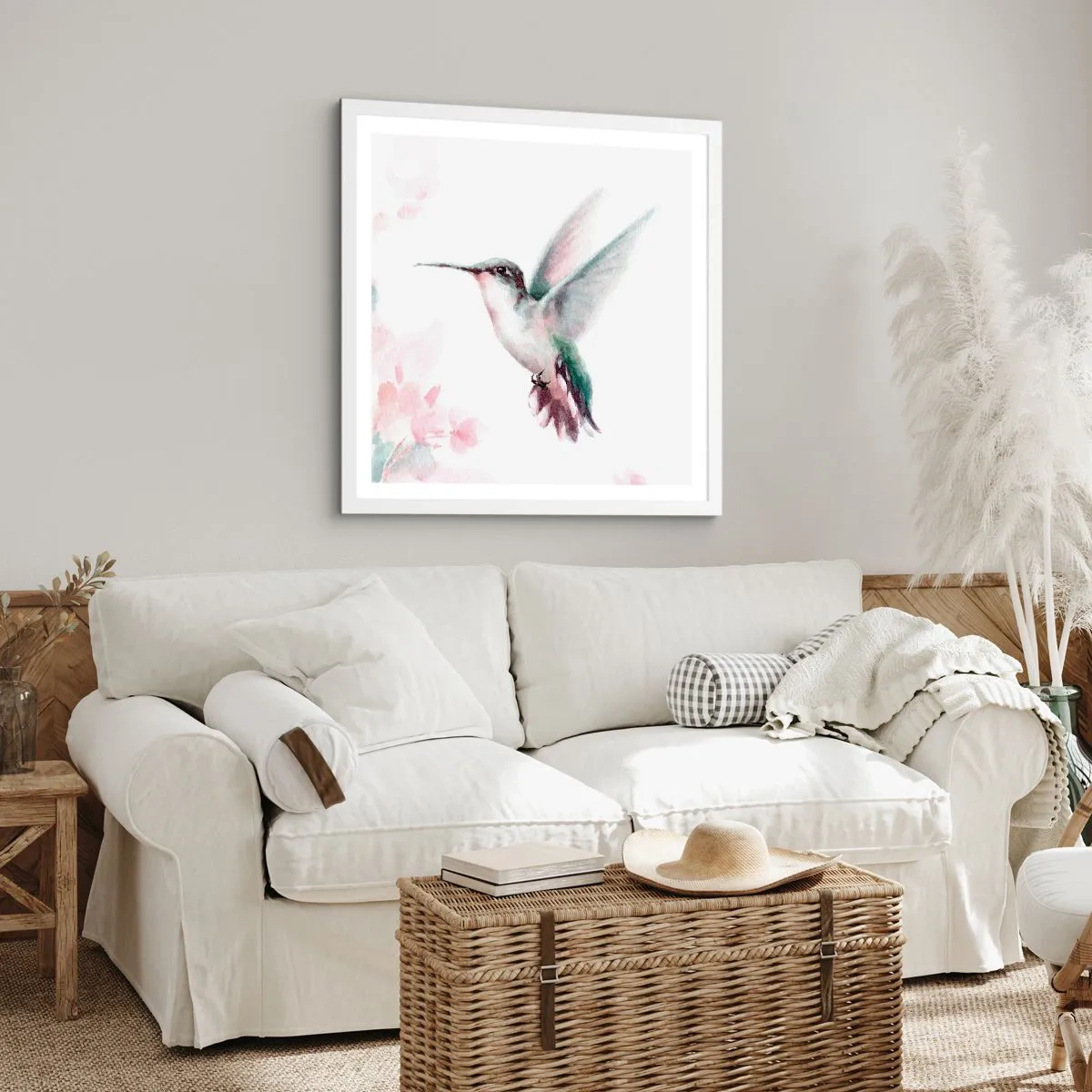 Plakat w białej ramie - Zatrzymany w trzepocie - 50x50 cm