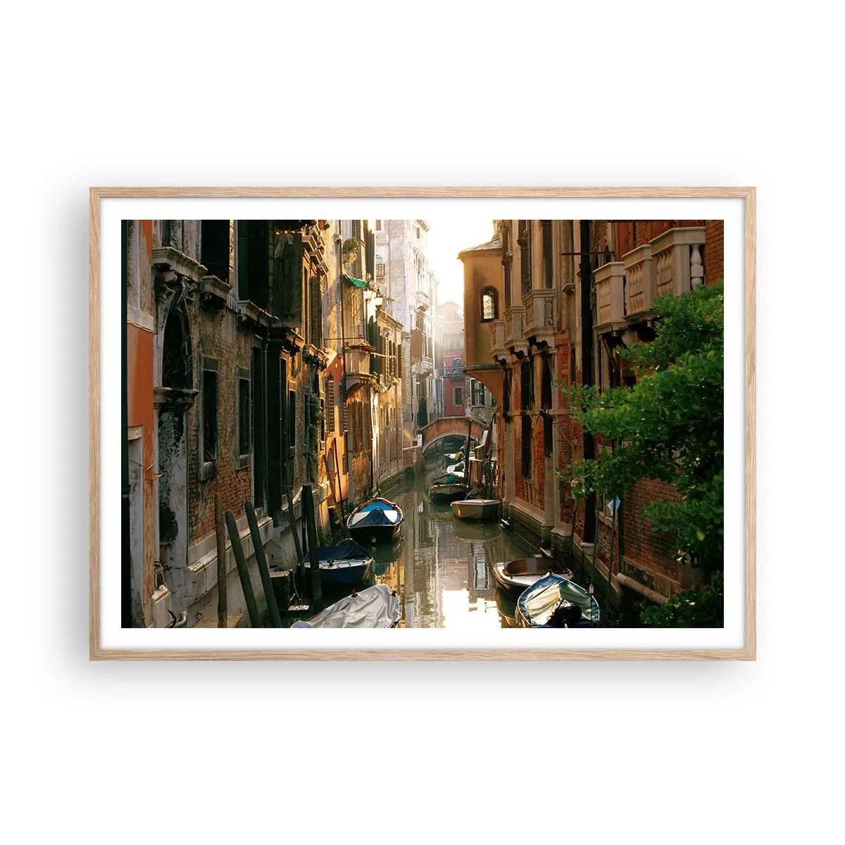 Plakat w ramie jasny dąb - W weneckim zaułku - 100x70 cm