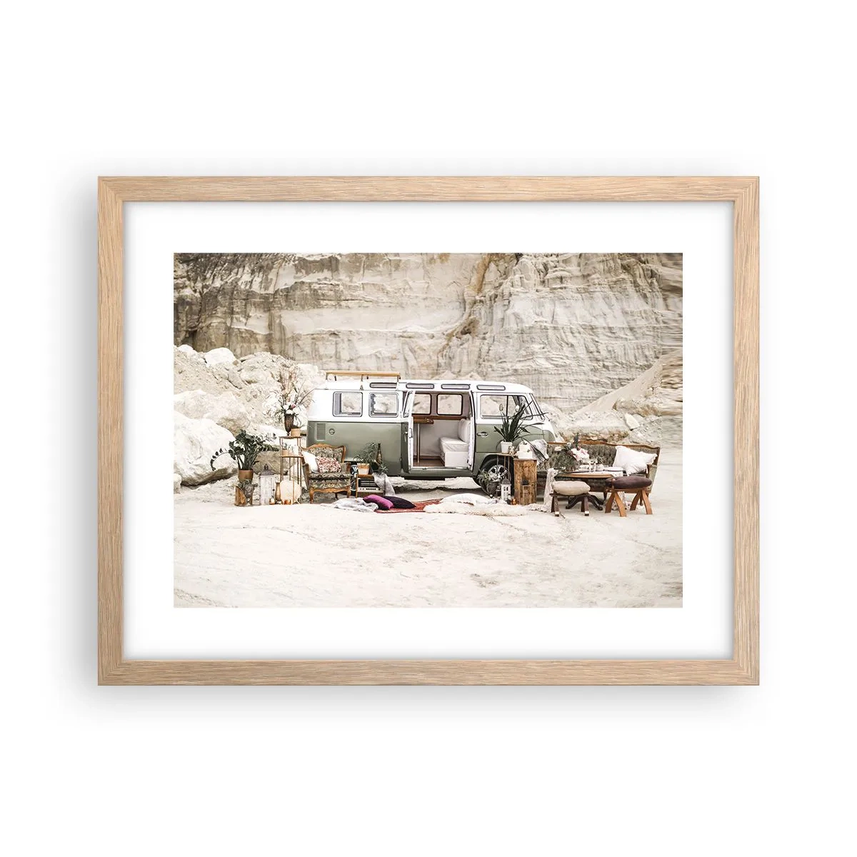 Plakat w ramie jasny dąb - Podróż czas zacząć - 40x30 cm