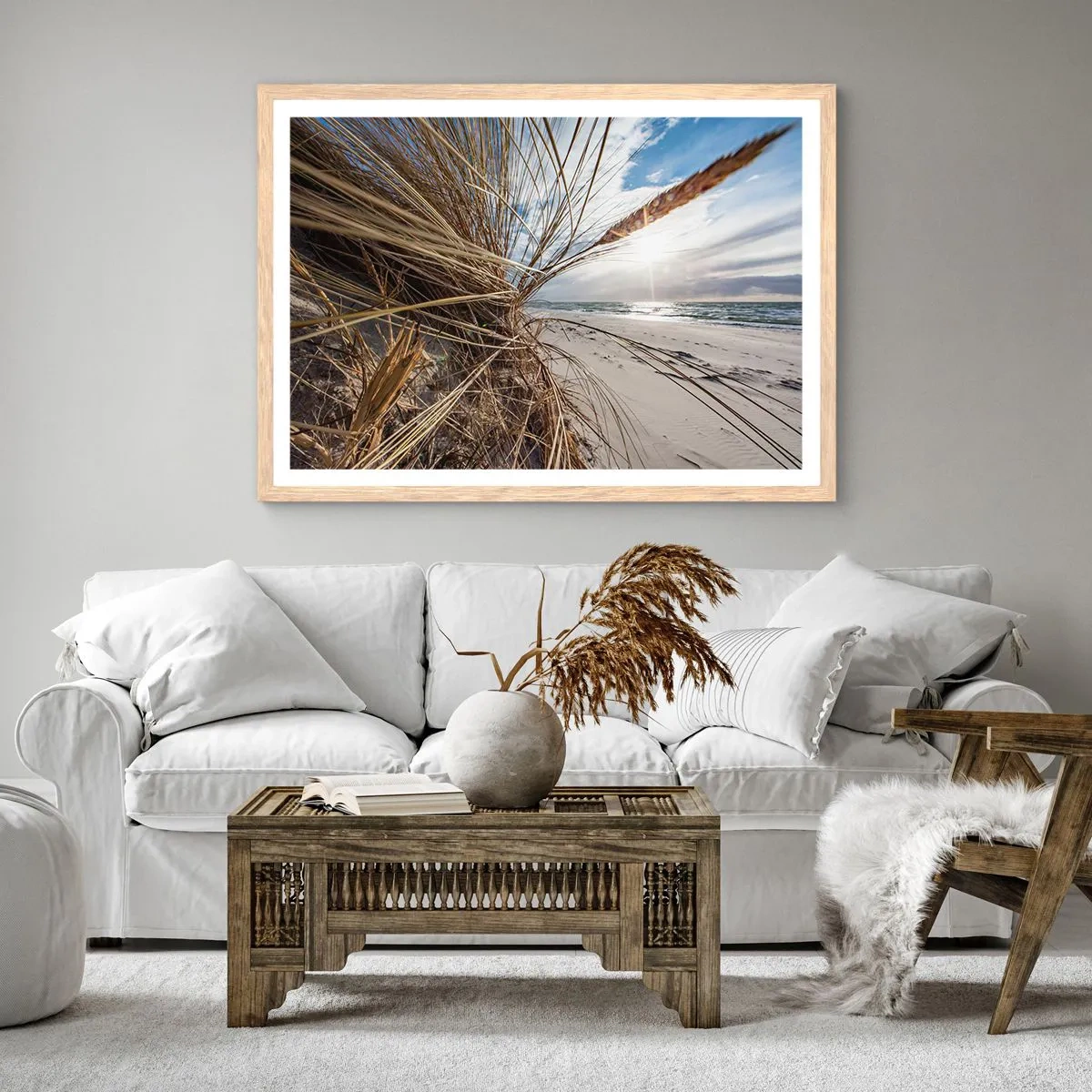 Plakat w ramie jasny dąb - Spotkanie żywiołów - 50x40 cm