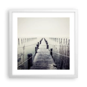 Plakat w białej ramie - Zanurz się w spokoju - 40x40 cm