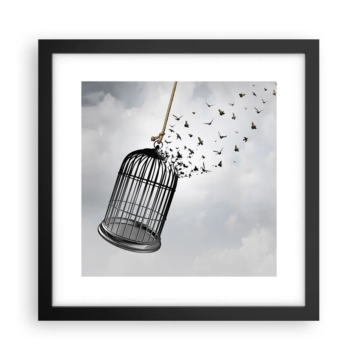Plakat w czarnej ramie - Wiara...Nadzieja...Wolność! - 30x30 cm