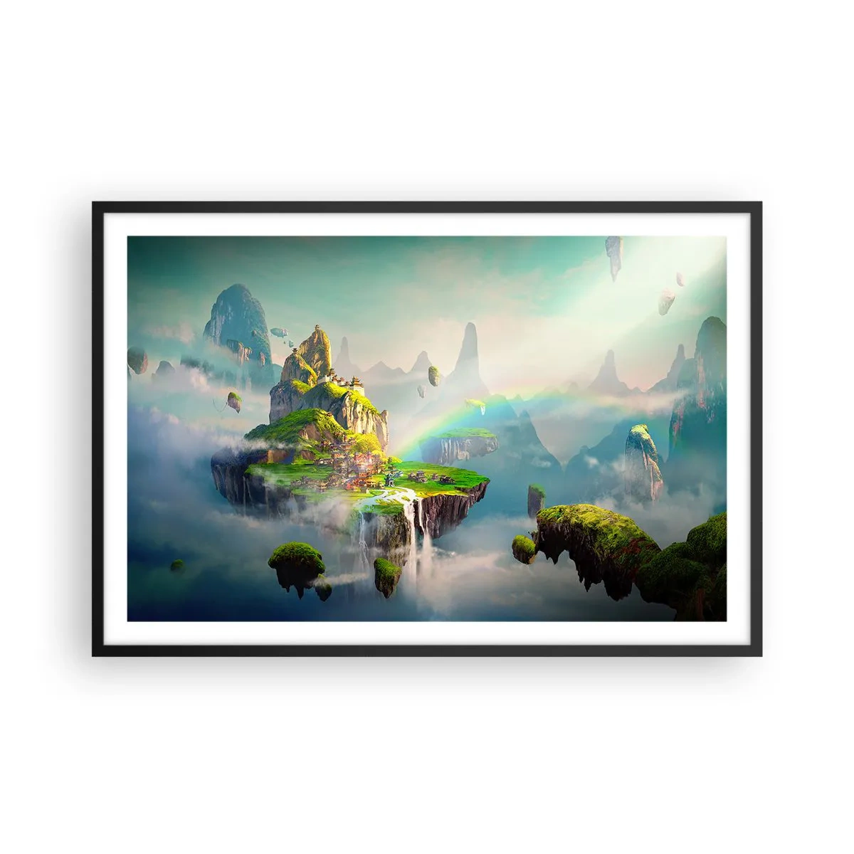 Plakat w czarnej ramie - Śródniebie - wyspy szczęśliwe - 91x61 cm