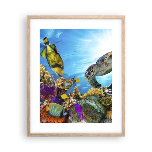 Plakat w ramie jasny dąb - Koralowa promenada - 40x50 cm