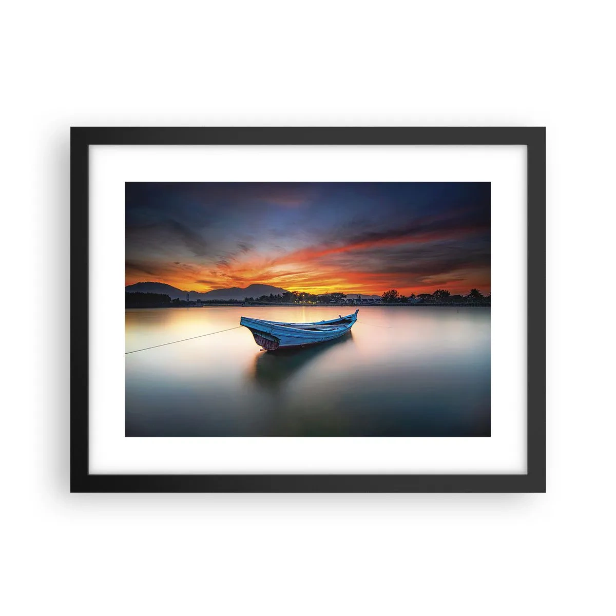 Plakat w czarnej ramie - Nadchodzi dobra noc - 40x30 cm