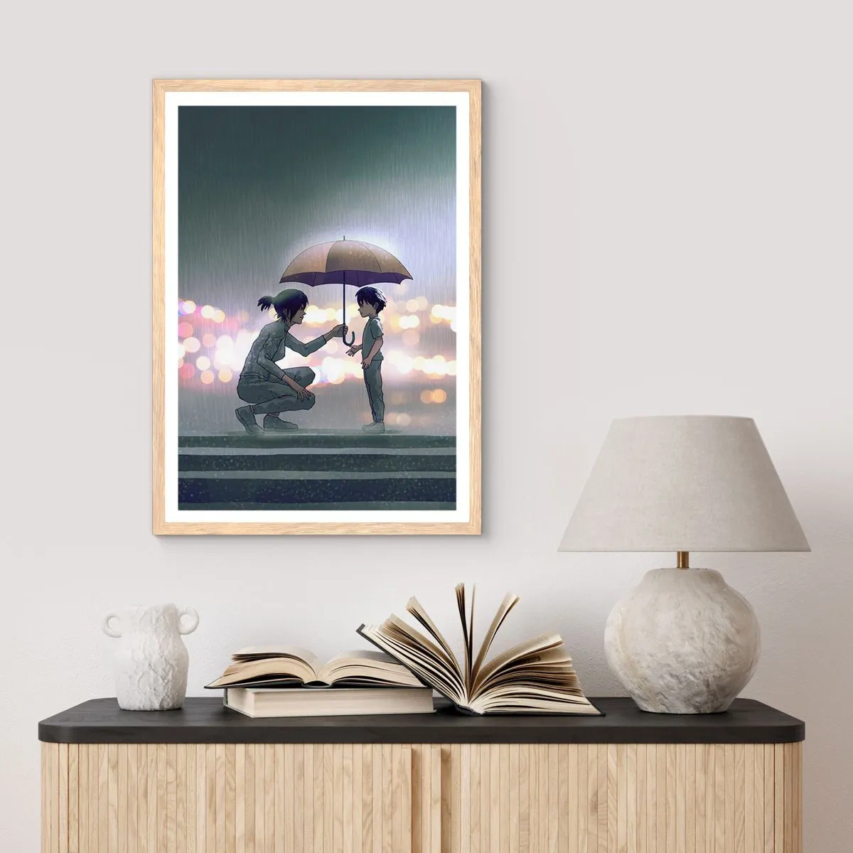 Plakat w ramie jasny dąb - I już jest wszystko dobrze - 70x100 cm