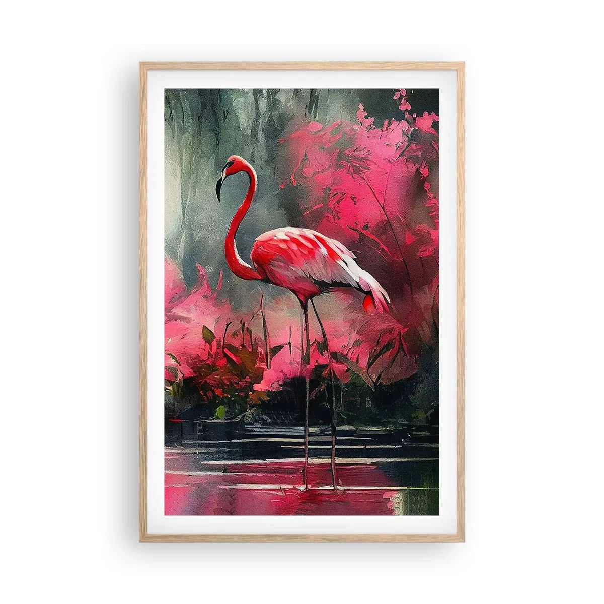 Plakat w ramie jasny dąb - Lekcja naturalnego wdzięku - 61x91 cm