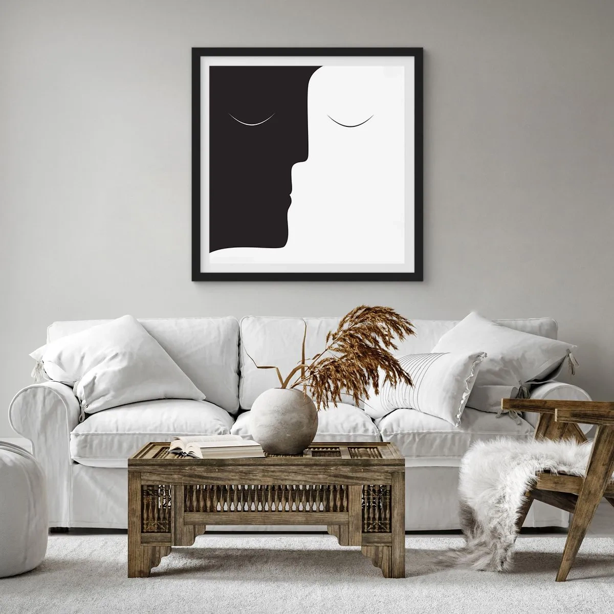 Plakat w czarnej ramie - Jedność przeciwieństw - 30x30 cm