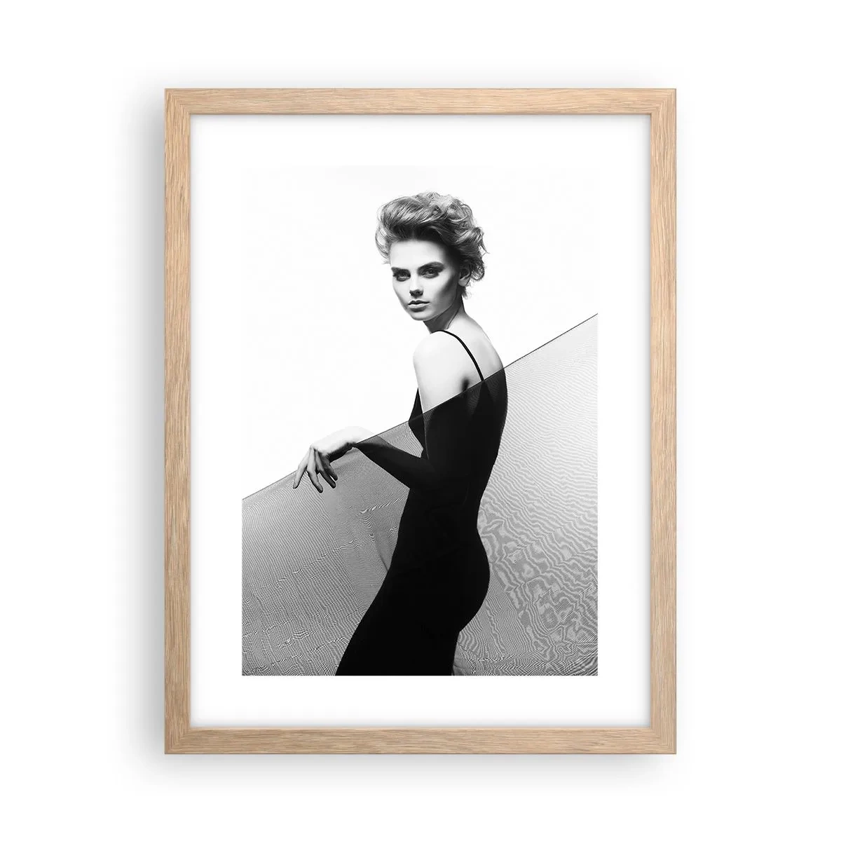 Plakat w ramie jasny dąb - Magnetyczne spojrzenie - 30x40 cm