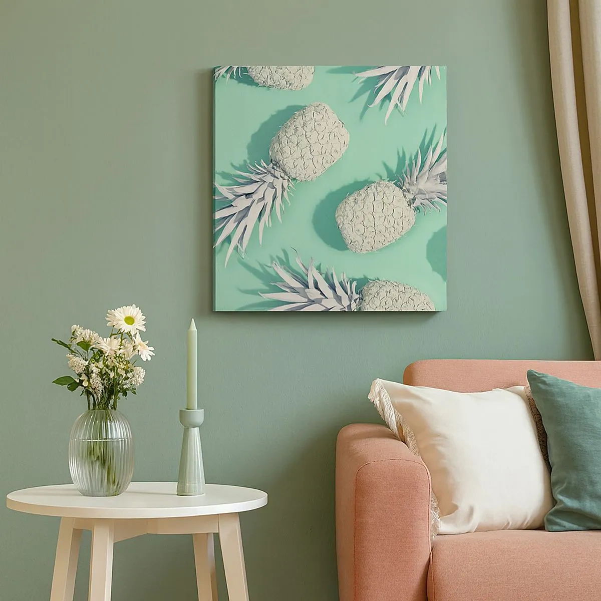 Obraz na płótnie - świetnie komponują się z miętą - 30x30 cm