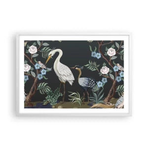Plakat w białej ramie - Ptasia parada - 70x50 cm