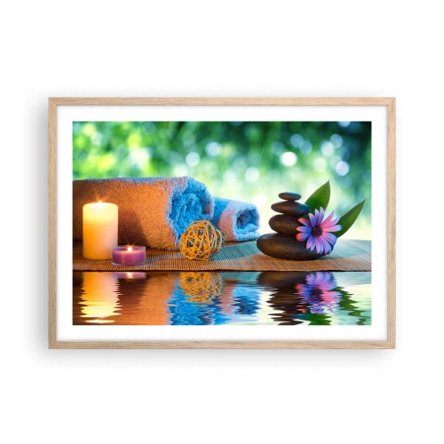 Plakat w ramie jasny dąb - Czas dla ciała - 70x50 cm