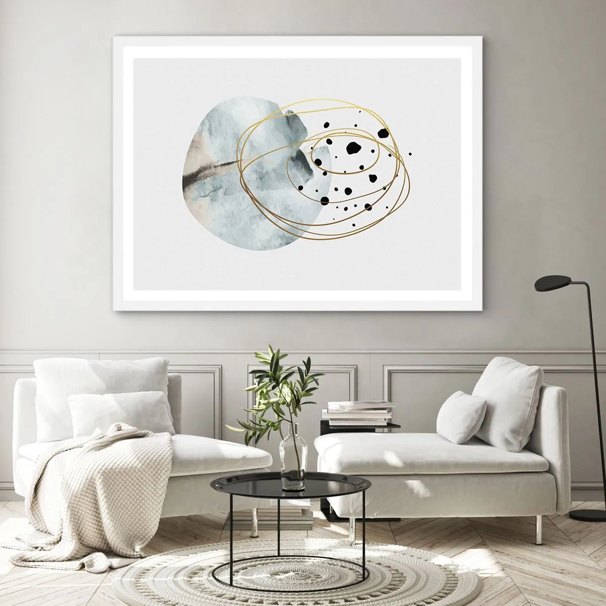 Plakat w białej ramie - W objęciach przestrzeni - 40x30 cm