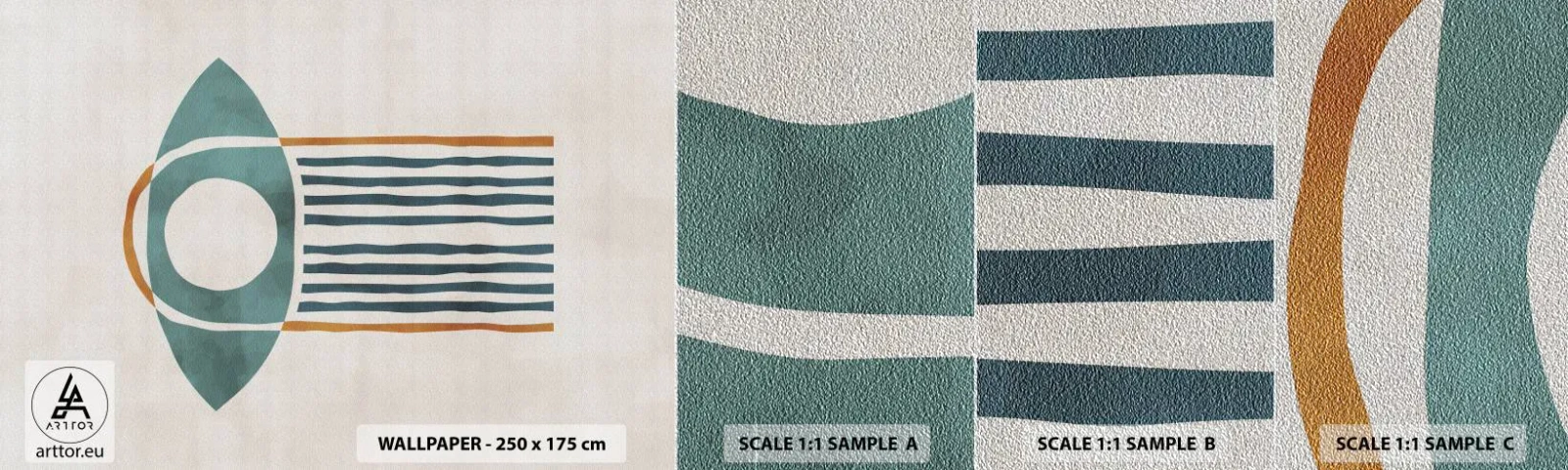 Fototapeta Próbka Premium Sand - Znaki i rytuały - Boho, Oko, Minimalizm - 100x30 cm