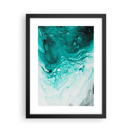 Plakat w czarnej ramie - Rozpłynąć się w bieli i turkusie - 30x40 cm