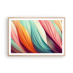 Plakat w ramie jasny dąb - Tęczowy splot - 91x61 cm
