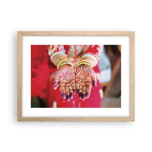 Plakat w ramie jasny dąb - Gotowa złapać szczęście - 40x30 cm