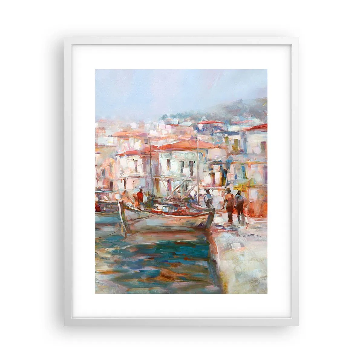 Plakat w białej ramie - Pastelowe wakacje - 40x50 cm
