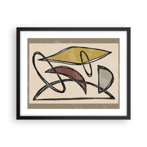 Plakat w czarnej ramie - Piony i poziomy - 50x40 cm