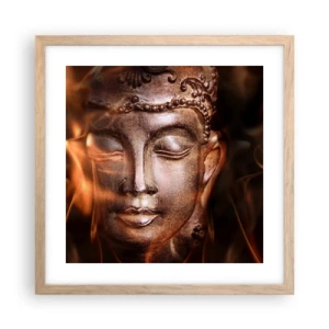 Plakat w ramie jasny dąb - Istnieje tylko tu i teraz - 40x40 cm