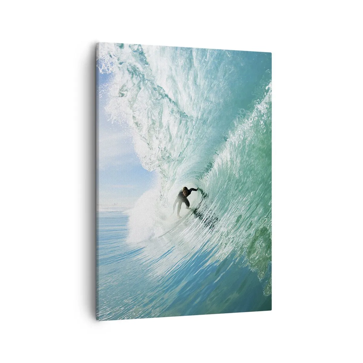 Obraz na płótnie - Surfing na fali - 50x70cm - Zawsze na fali - Nowoczesna dekoracja ścienna do salonu, kuchni i sypialni ARTTOR
